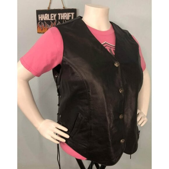 LEGENDARY PRODUCTS Leather Vest 2XL Women, Made in USA - Picture 1 of 8